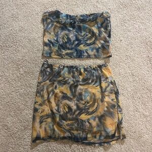 BLANC patterned skirt and top set